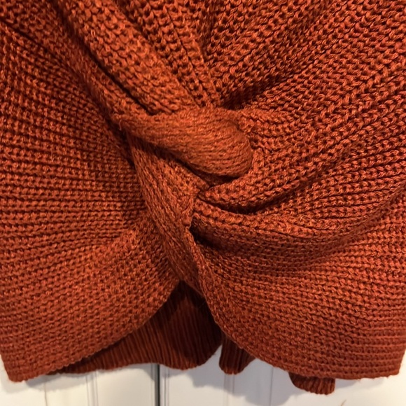 Beautiful fall sweater by Poof Apparel, size Large in rust - Picture 3 of 4